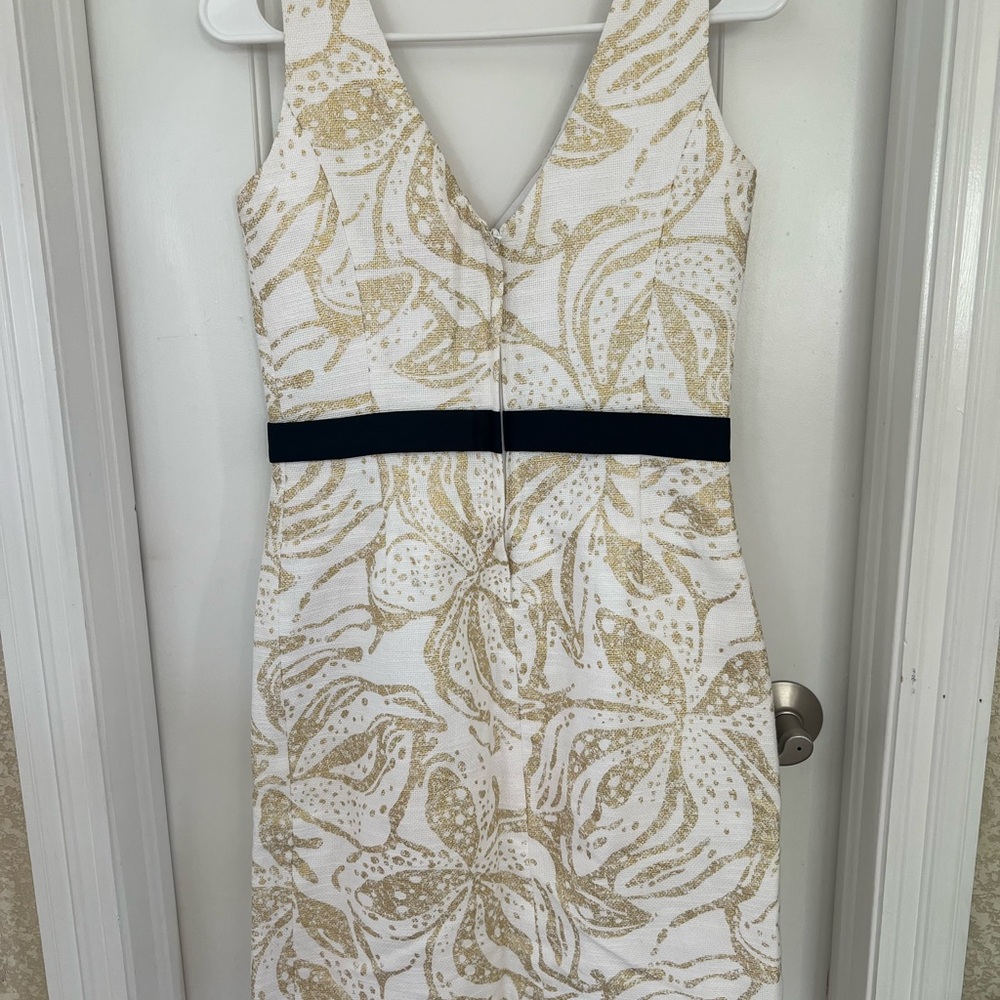 Lilly Pulitzer Laidley White and Gold Dress - Picture 3 of 9